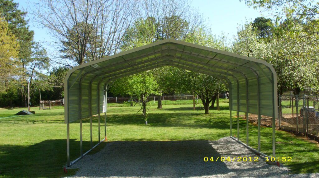 Bent Bow carport with one sheet on each side Item # 44